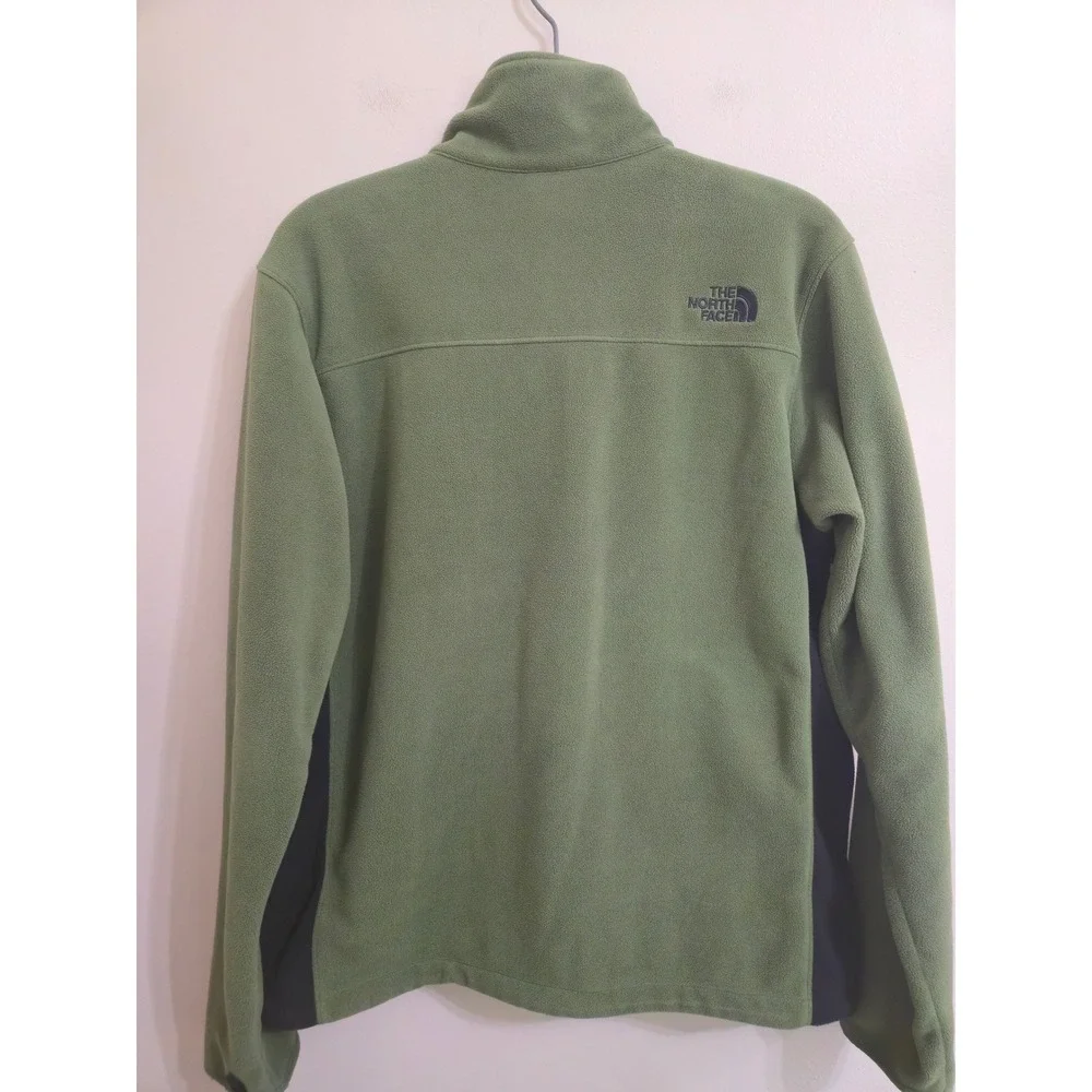The North Face Mens Full Zip Fleece Jacket Olive Green Black A7SP FW14 Large